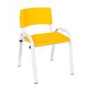 Ver imagem 2 de Kit 11 Cadeira Iso Infantil Creche, Base Branco Amarelo