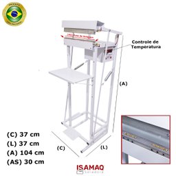 Seladora para Embalagem Aluminizada com 2 Datas Recravada Pedal 30cm - 2