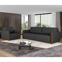 Ver imagem 2 de Conjunto Sofá 3 Lugares 223cm e Poltrona 98cm Amaranto M22 Pu Preto - Mpozenato