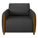 Ver imagem 5 de Conjunto Sofá 3 Lugares 223cm e Poltrona 98cm Amaranto M22 Pu Preto - Mpozenato
