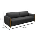 Ver imagem 4 de Conjunto Sofá 3 Lugares 223cm e Poltrona 98cm Amaranto M22 Pu Preto - Mpozenato