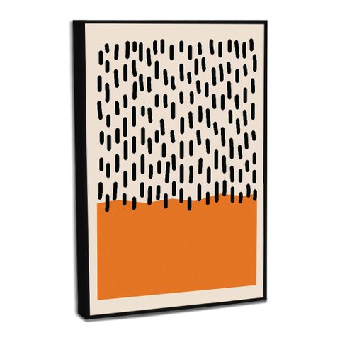 Quadro Decorativo Abstrato Linhas e Cores Ii com Moldura Filete