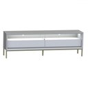 Ver imagem 2 de Rack para Tv até 65 Polegadas Fusion 2 Gavetas com Led Off White/banco Acetinado - Olivar Móveis