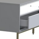 Ver imagem 5 de Rack para Tv até 65 Polegadas Fusion 2 Gavetas com Led Off White/banco Acetinado - Olivar Móveis