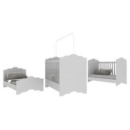 Berço Nuvem com Grade PVC Branco para Colchão 130x70cm Ref. 0536Pa - 7
