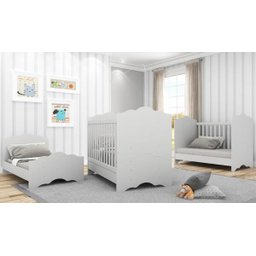 Berço Nuvem com Grade PVC Branco para Colchão 130x70cm Ref. 0536Pa - 5