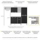 Ver imagem 3 de Cozinha Compacta xangai 9 Portas Multimóveis Branco/Preto