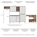 Ver imagem 3 de Cozinha Compacta xangai 9 Portas Multimóveis Nogueira/Branco