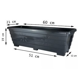 Kit 3 Vasos Jardineira Floreira 60 Cm para Plantas - Horta - Temperos - Ervas - Decoração - 2