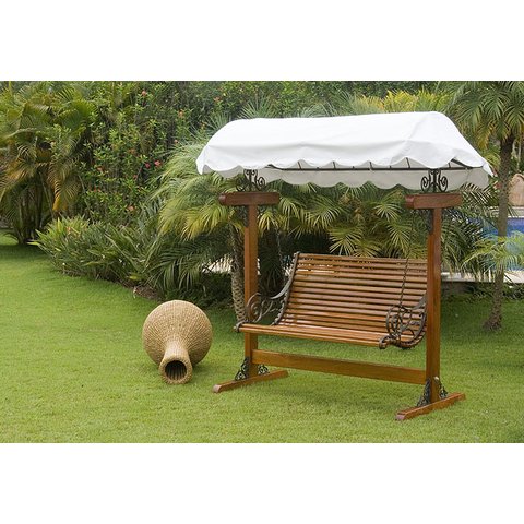 Banco Balanço de Madeira Havaí Jardim Varanda Piscina Área de Lazer Hotel Clube Artesane Móveis