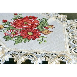 Caminho de Mesa Red Flower - 1,80 m Arte & Tear Caminho de Mesa Ponto Cruz - 2