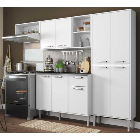 Cozinha Compacta Xangai 9 Portas Multimóveis Branco