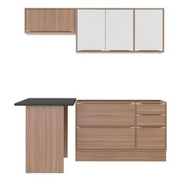 Cozinha Completa Multimóveis com 5 Peças Calábria 5460R Nogueira/Branco - 2