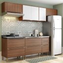 Ver imagem 1 de Cozinha Completa Multimóveis com 5 peças Calábria 5456 Nogueira/Branco