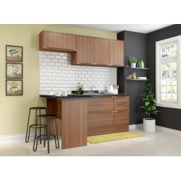 Cozinha Completa Multimóveis com 5 Peças Calábria 5460R Nogueira - 4 Cozinha Completa Multimóveis com 5 Peças Calábria 5460R Nogueira - 4