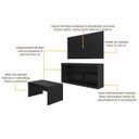 Ver imagem 3 de Rack C/Painel TV Até 47 Pol Mesa Centro Inovare Multimóveis Preto Acetinado