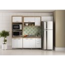Ver imagem 4 de Cozinha Compacta Multimóveis Toscana 5720 Argila/Branco com Balcão para piá e paneleiro torre