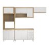 Cozinha Compacta Multimóveis Toscana 5720 Argila/Branco com Balcão para piá e paneleiro torre - 2