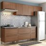 Cozinha Completa Multimóveis com 5 peças Calábria 5456 Nogueira - 1