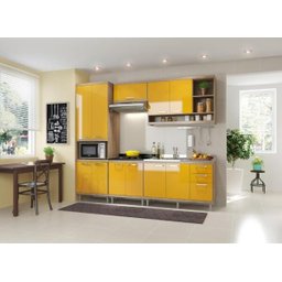 Cozinha Completa Multimóveis com 5 peças Sicília 5808 Argila/Amarelo - 4