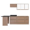 Cozinha Completa Multimóveis com 6 peças Calábria 5455R Nogueira/Branco - 2