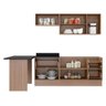 Cozinha Completa Multimóveis com 6 peças Calábria 5455R Nogueira/Branco - 5