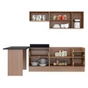 Ver imagem 5 de Cozinha Completa Multimóveis com 6 peças Calábria 5455R Nogueira/Branco