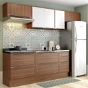 Ver imagem 1 de Cozinha Completa Multimóveis com 6 peças Calábria 5456R Nogueira/Branco