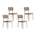 Ver imagem 1 de Kit 4 Cadeiras Sala Jantar Lou 1742 4 Uni Rose/linho Areia - Carraro