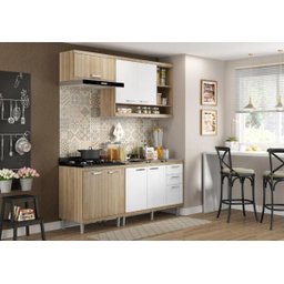 Cozinha Compacta Completa Multimóveis com 4 peças Sicília 5810 Argila/Branco - 4