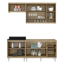 Cozinha Compacta Completa Multimóveis com 4 peças Sicília 5810 Argila/Branco - 5