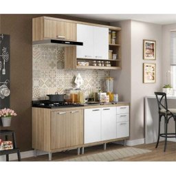 Cozinha Compacta Completa Multimóveis com 4 peças Sicília 5810 Argila/Branco - 1