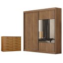 Ver imagem 2 de Guarda Roupa Casal Sienna com Espelho e Gaveteiro Milão com Chave Cumaru 23 - Novo Horizonte