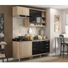 Cozinha Compacta Completa Multimóveis com 4 peças Sicília 5810 Argila/Preto - 1