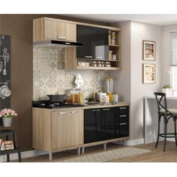Cozinha Compacta Completa Multimóveis com 4 peças Sicília 5810 Argila/Preto - 1 Cozinha Compacta Completa Multimóveis com 4 peças Sicília 5810 Argila/Preto - 1