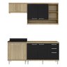 Cozinha Compacta Completa Multimóveis com 4 peças Sicília 5810 Argila/Preto - 2