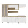 Cozinha Compacta Multimóveis Toscana 5722 -BRVD Argila/Branco com Balcão para piá e paneleiro - 2