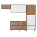 Ver imagem 2 de Cozinha Compacta Multimóveis com 4 peças Calábria 5458 Nogueira/Branco