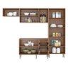 Cozinha Compacta Multimóveis com 4 peças Calábria 5458 Nogueira/Branco - 5