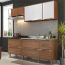 Ver imagem 1 de Cozinha Compacta Multimóveis com 4 peças Calábria 5459 Nogueira/Branco