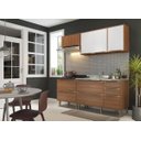 Ver imagem 4 de Cozinha Compacta Multimóveis com 4 peças Calábria 5459 Nogueira/Branco