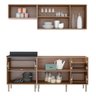 Cozinha Compacta Multimóveis com 4 peças Calábria 5459 Nogueira/Branco - 5