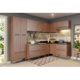 Cozinha Completa Multimóveis com 6 peças Calábria 5462 Nogueira - 4 Cozinha Completa Multimóveis com 6 peças Calábria 5462 Nogueira - 4