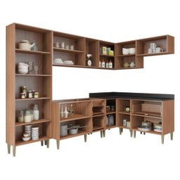 Cozinha Completa Multimóveis com 6 peças Calábria 5462 Nogueira - 5 Cozinha Completa Multimóveis com 6 peças Calábria 5462 Nogueira - 5