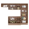 Cozinha Completa Multimóveis com 6 peças Calábria 5458R Nogueira/Branco - 5