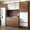 Ver imagem 1 de Cozinha Completa Multimóveis com 6 peças Calábria 5458R Nogueira/Branco