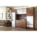 Ver imagem 4 de Cozinha Completa Multimóveis com 6 peças Calábria 5458R Nogueira/Branco