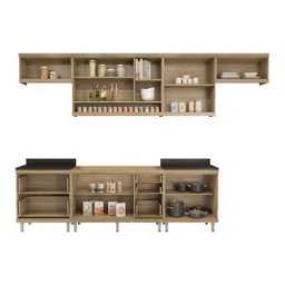 Cozinha Completa Multimóveis com 7 Peças Sicília 5800 Argila/Preto/Amarelo - 5
