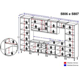 Cozinha Completa Multimóveis com 8 peças Sicília 5806 Argila/Argila - 3