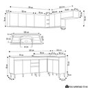 Ver imagem 4 de Armário de Cozinha Modulado de Canto 7 Peças Cp21 com Pia Inox Preto/cinza - Lumil Lumil Móveis